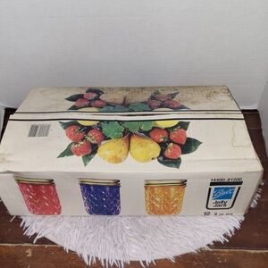 Vintage 12X Ball Quilted Crystal 12oz glass Jelly Jars Canning Mason Brand New